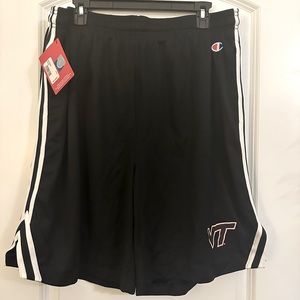 Champion Black with White Stripe Virginia Tech Athletic Shorts